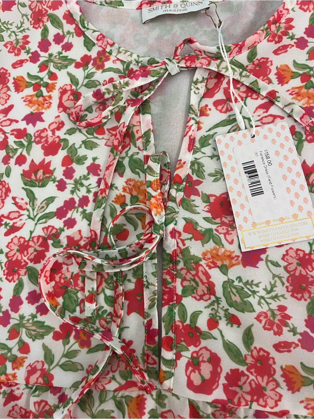 Smith and Quinn Florence Dress Field Flowers Mini Dress pink green Medium NWT - Picture 10 of 10